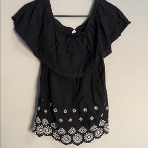off the shoulder black top